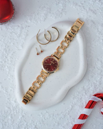 Комплект Coeur de Lion Gold-Red часы и браслет 7652/53-1603