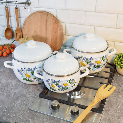 Набор кастрюль "Ромашковое поле"