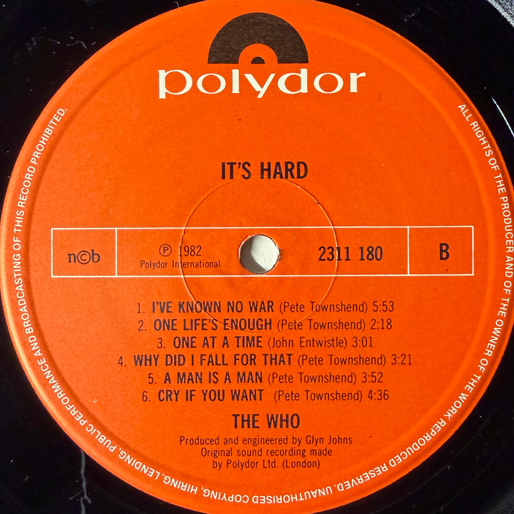 The Who ‎– It's Hard (Скандинавия 1982г.)