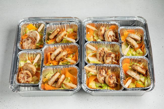 Куриные биточки с тельятелли из овощей, 10 шт.