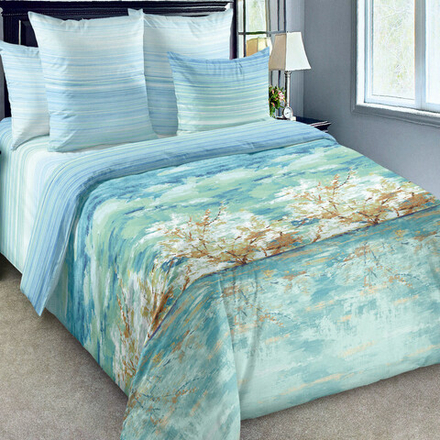 Комплект постельного белья "ВЛ. ЛЕТНИЙ ПЕЙЗАЖ", перкаль, 100% хлопок.