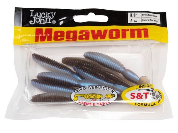 Виброхвосты съедобные LJ Pro Series MegaWorm 3,0in (7,6 см), цв. T46, 7 шт.