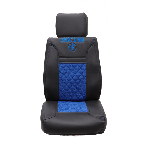 Чехлы Shacman  F-2000  (экокожа, черный, синяя вставка)