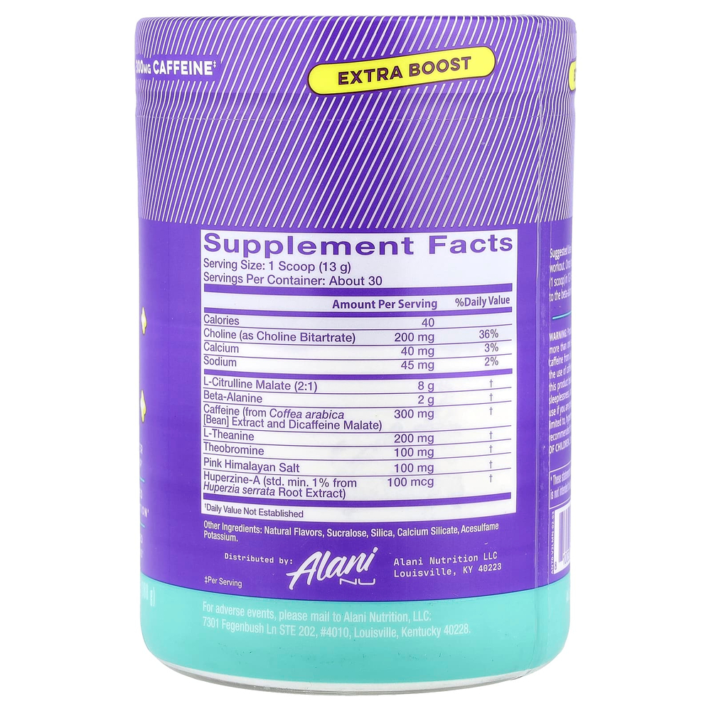 Alani Nu, Pre-Workout+, фруктовый лимонад, 388 г (13,7 унции)