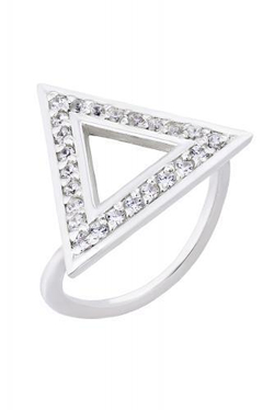 Кольцо сборное из серебра со вставками из розового и бесцветных фианитов