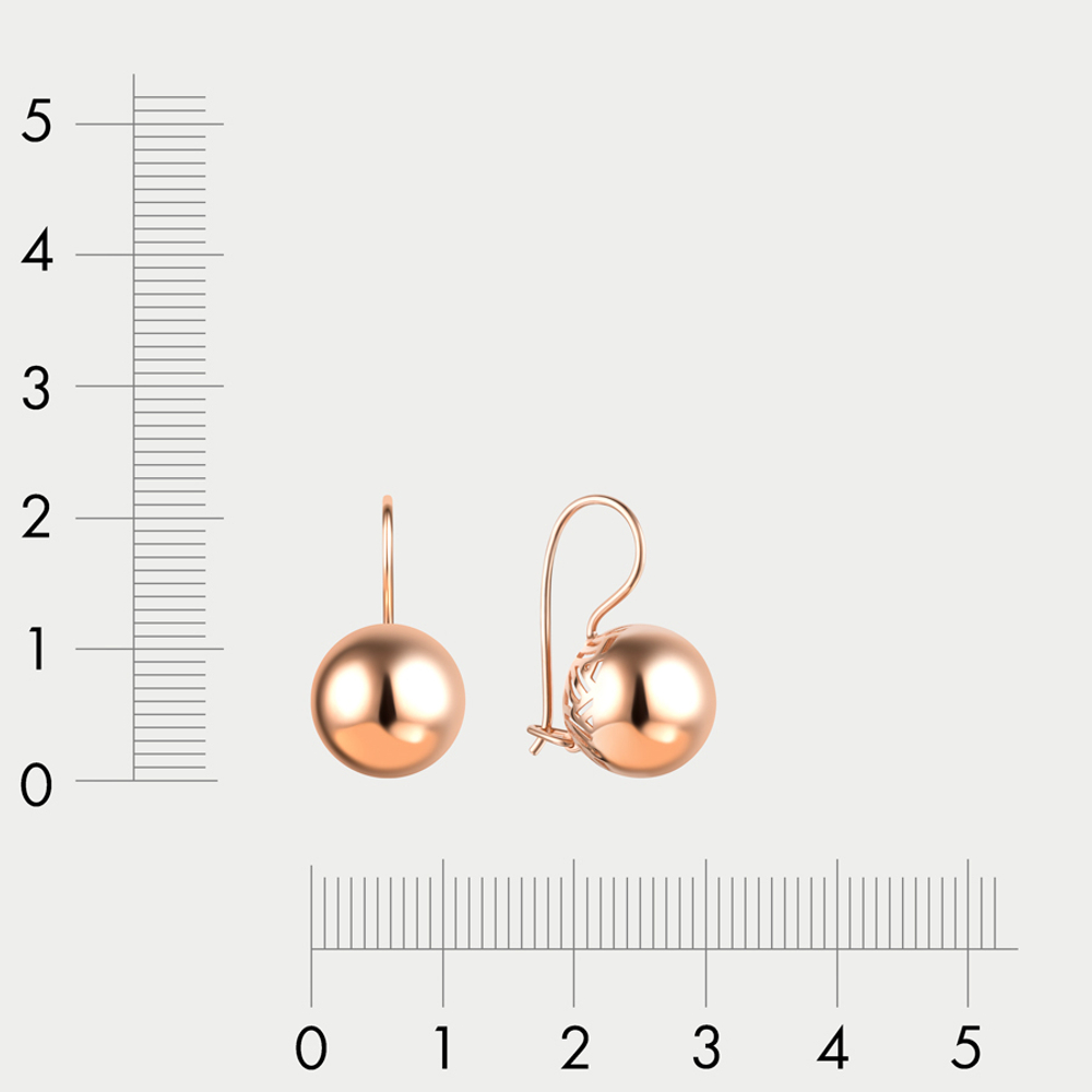 Серьги женские без вставок из розового золота 585 пробы (арт. 901702-1000)