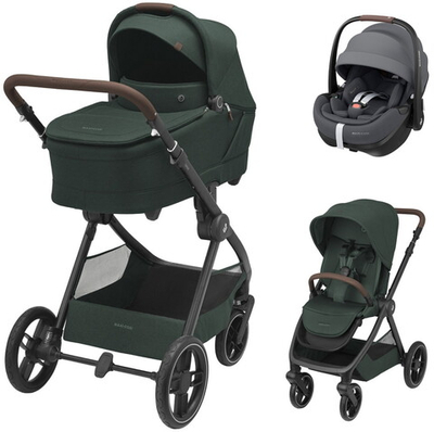 Коляска детская Maxi-Cosi Oxford Plus 3 в 1 с автокреслом Pebble 360 Pro Twillic Graphite 1978403110 Twillic Green/Зеленый