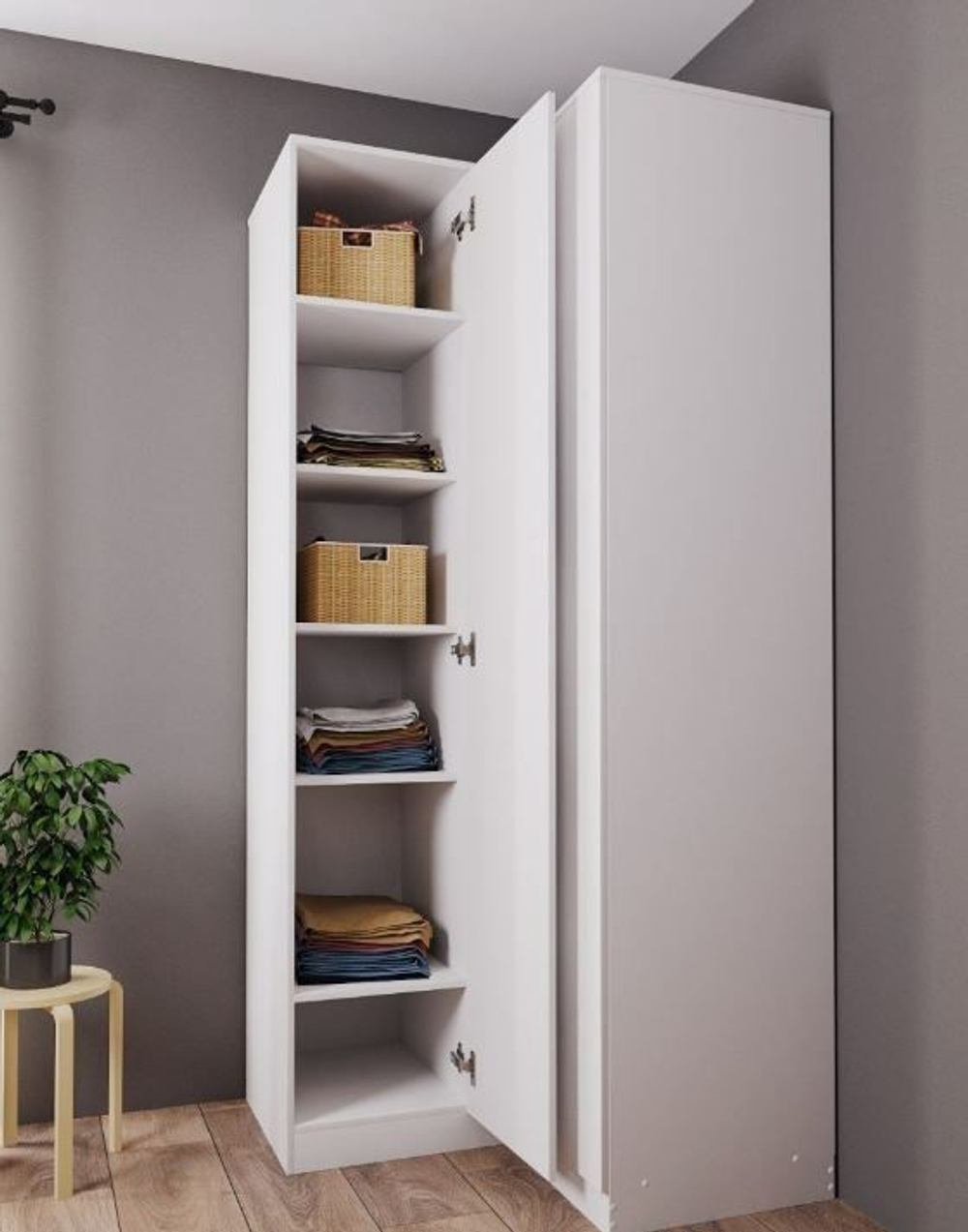 МОРИ МШУ 940 Шкаф угловой (ш943/943*г478*в2100мм), ЛДСП графит