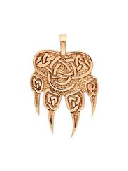 Печать Велеса волчья лапа подвеска из серебра с позолотой