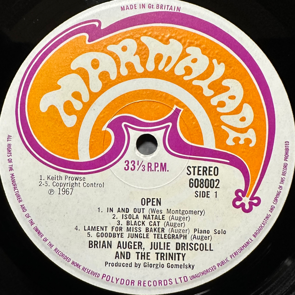Brian Auger, Julie Driscoll And The Trinity - Open (Англия 1967г.)