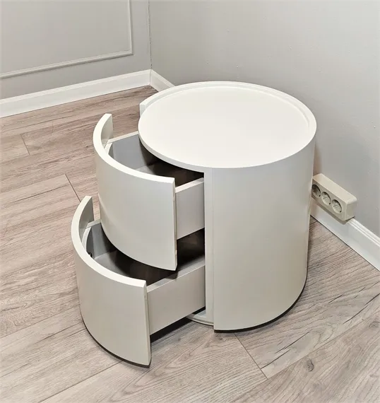 Прикроватная тумбочка 4470 с двумя ящиками, белая