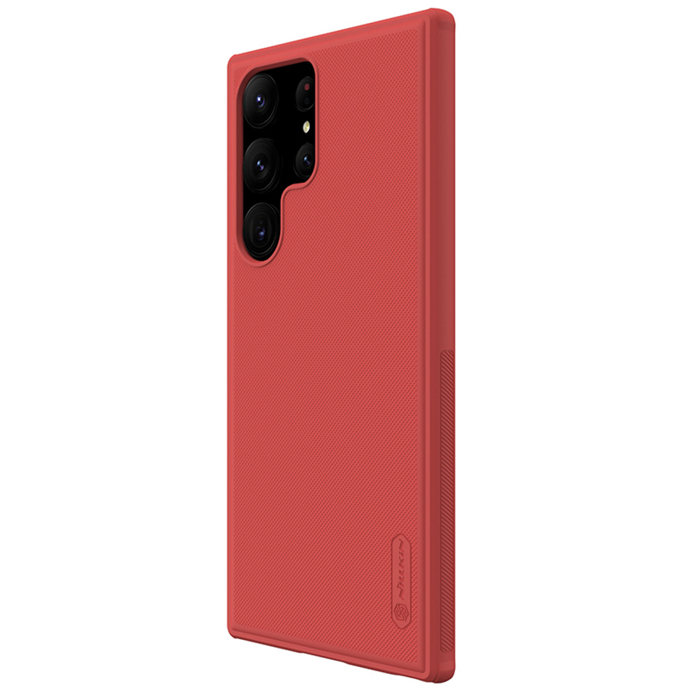 Чехол двухкомпонентный красного цвета от Nillkin для Samsung Galaxy S23 Ultra, серия Super Frosted Shield Pro