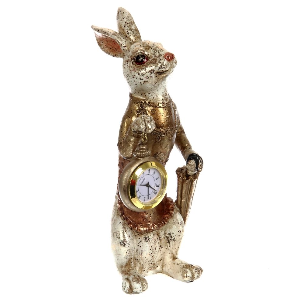 GAEM Фигурка декоративная "Заяц" с часами (LR41х1), L7 W11 H21 см, 2в.