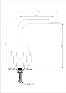 Cмеситель для кухни с фильтром для питьевой воды Feinise S9040