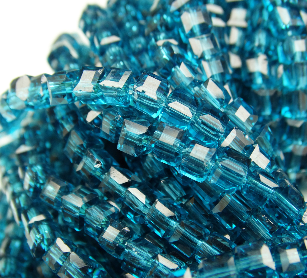 БВ025НН3 Хрустальные бусины квадратные, цвет: морская волна, размер 3 мм, кол-во: 63-65 шт.