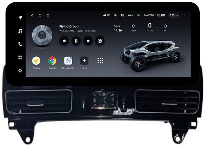 Магнитола для Mercedes-Benz ML W166, GL X166 2011-2015 NTG 4.5/4.7 (спец-рамка) - Teyes LUX ONE ROUND монитор 12.3" 2K QLED на Android 10, Быстрая, CarPlay, 4G SIM-слот