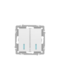 Выключатель 2-кл. СП Accent 6-105-01М 10А IP20 250В с подсветкой AL/CU бел. матов. Intro Б0063507