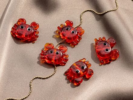 Бусина "Крабик" 17мм, стекло