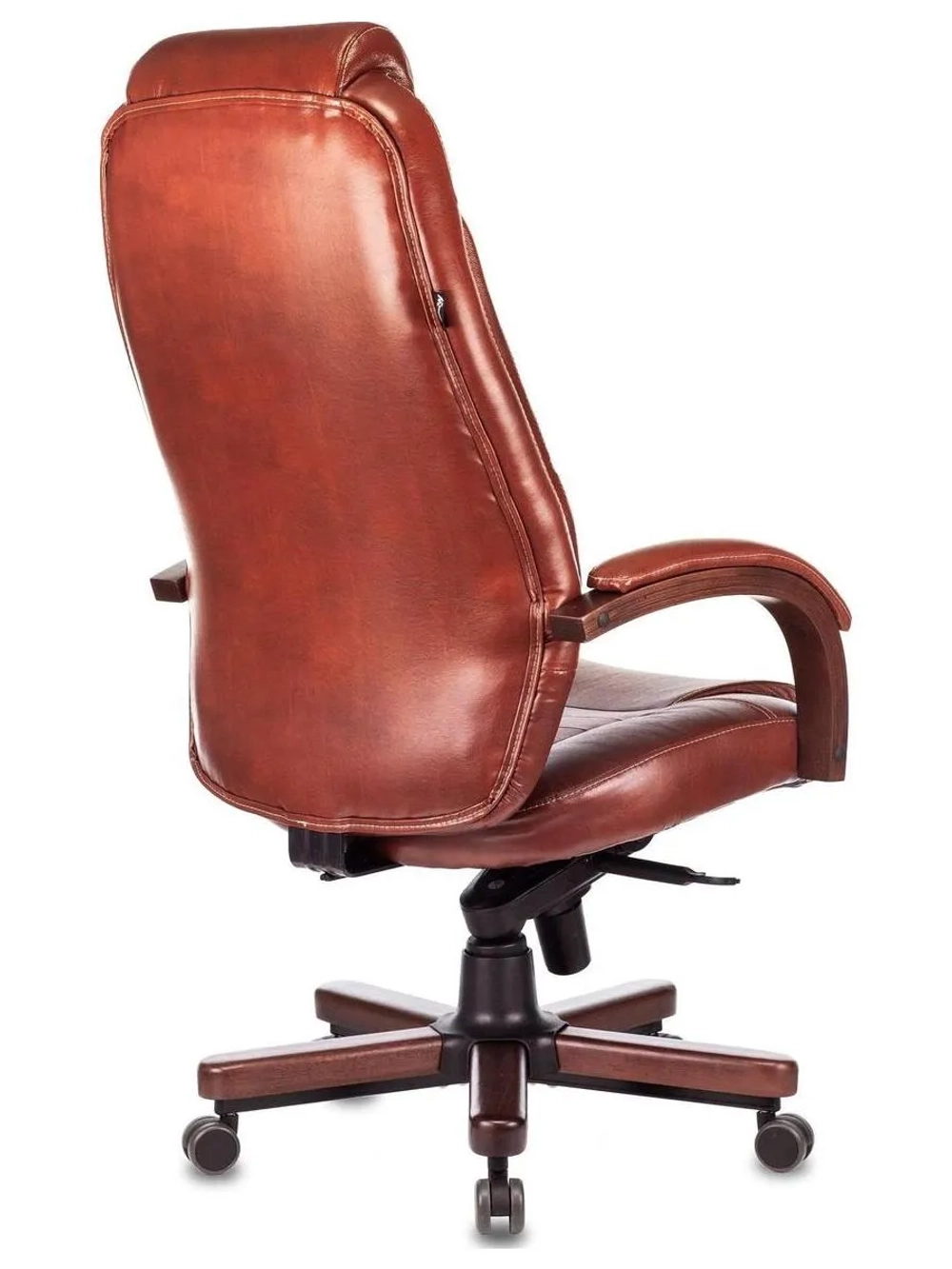 Кресло руководителя Бюрократ T-9923WALNUT светло-коричневый Leather Eichel, кожа, крестовина металл/дерево