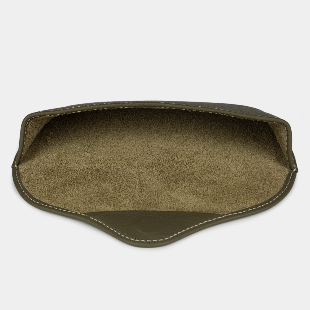 Футляр для очков Soleil из кожи теленка, зеленого цвета