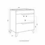 Тумба д/ванной "ОРИОН-60" 2 ящика белый/графит под рак."ЛАЙН 60" мебельный (MIXLINE) (ПВХ)