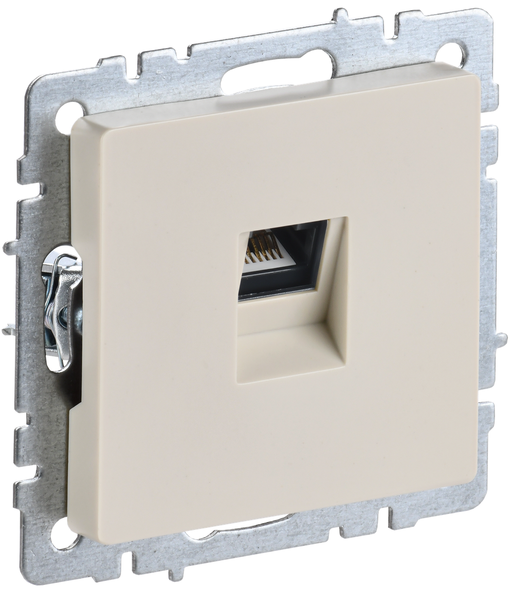 BRITE Розетка компьютерная RJ45 кат.6 РК11-БрКр бежевый IEK