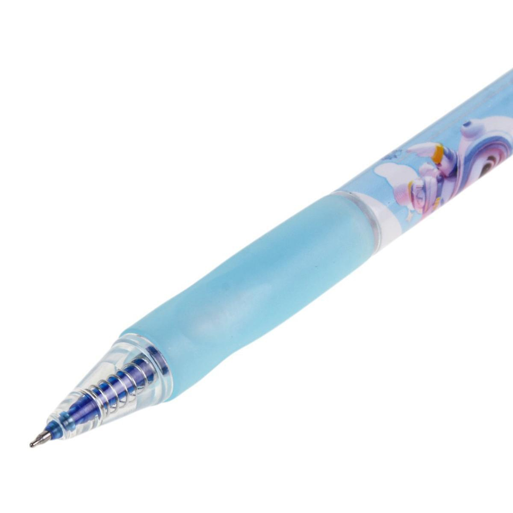 Ручка пиши-стирай "Животные космонавты" 0,5мм, автомат,синяя, 4 вида