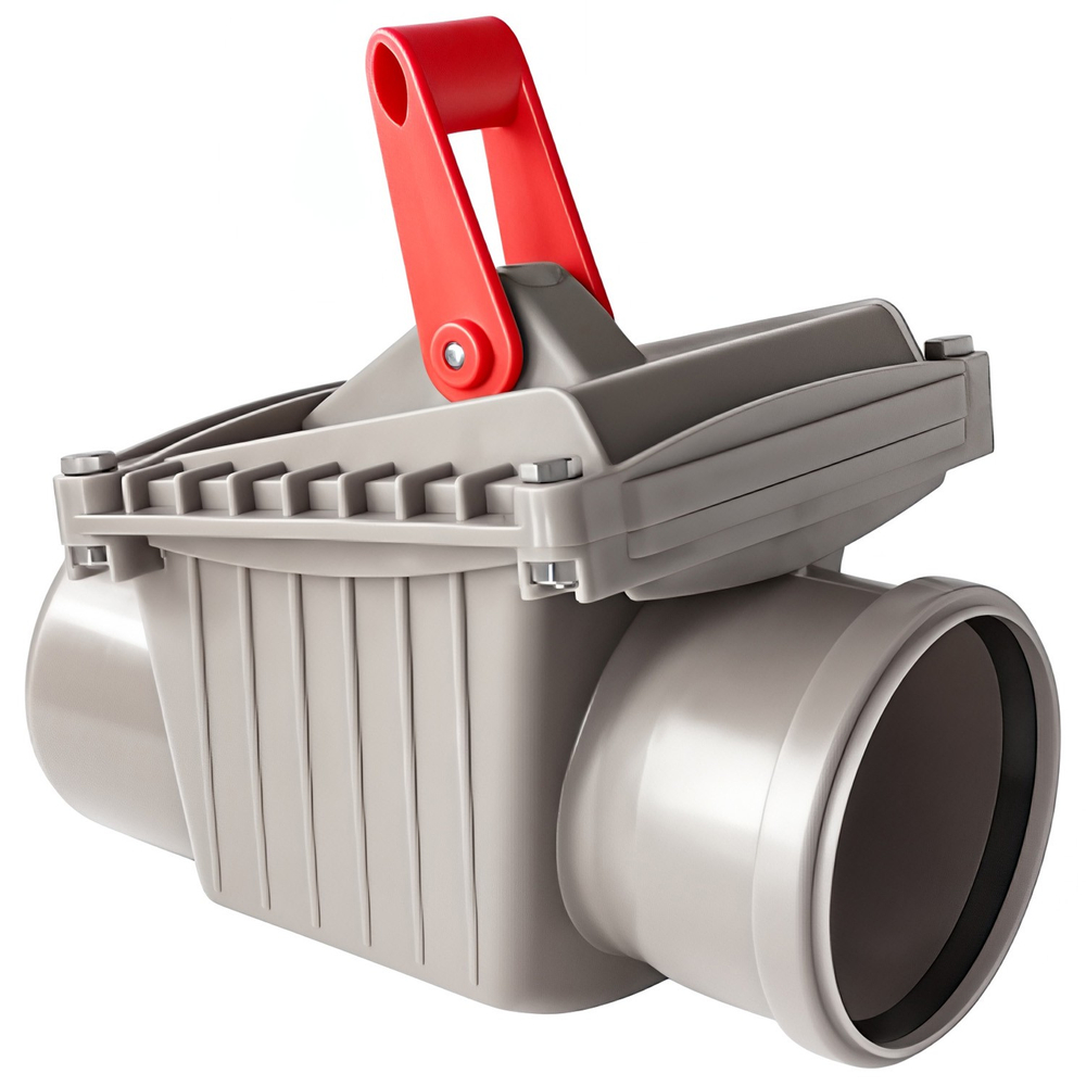 Клапан обратный с механическим затвором ПП 110 мм серый