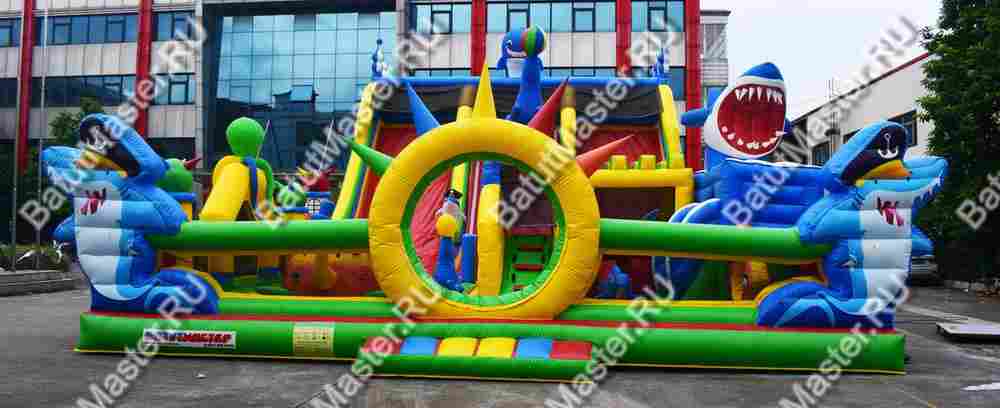 Коммерческий надувной батут "Осьминоги и акулы" 17*10*8 м B-14657