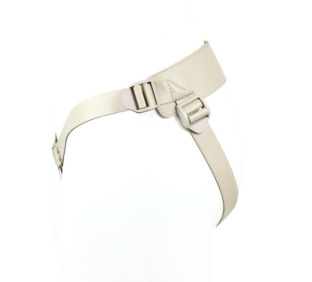 Универсальный пояс с кольцом и реалистичной насадкой - 18 см. (Цвет: телесный)