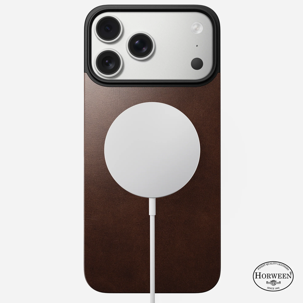 Задняя панель кожаная (Horween) Nomad Magnetic Leather  для iPhone 17 Pro Max Magsafe коричневый