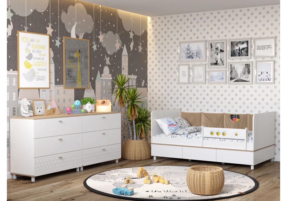 Софа Эльга белый шагрень