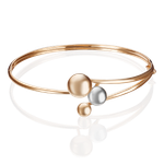 Браслет жесткий из комбинированного золота