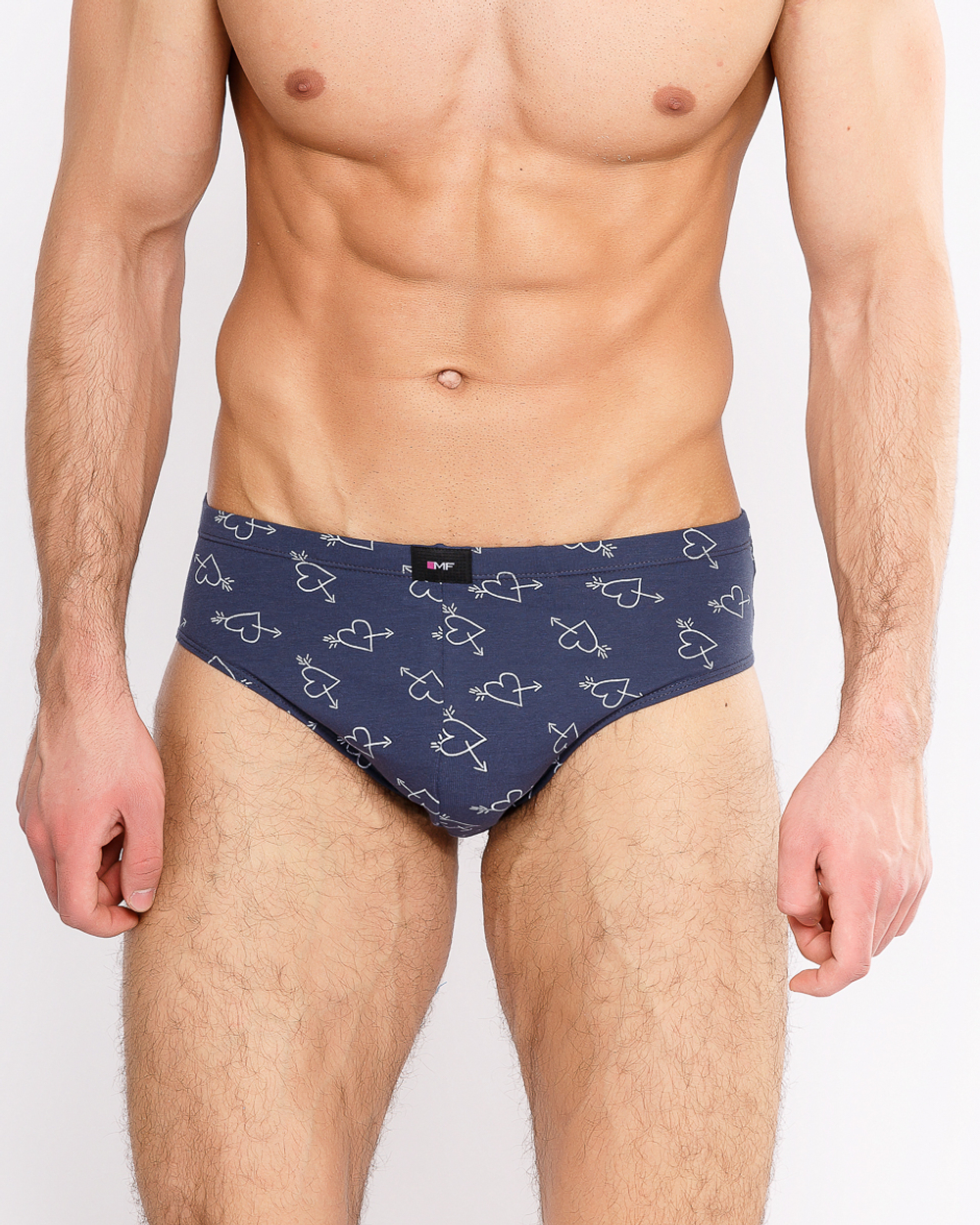 411120 Трусы мужские сердца на т.сером (78-88)