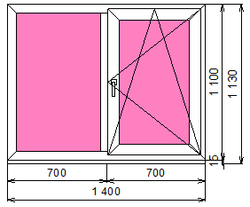 Пластиковое окно  1100 х 1400 ТермА Эко