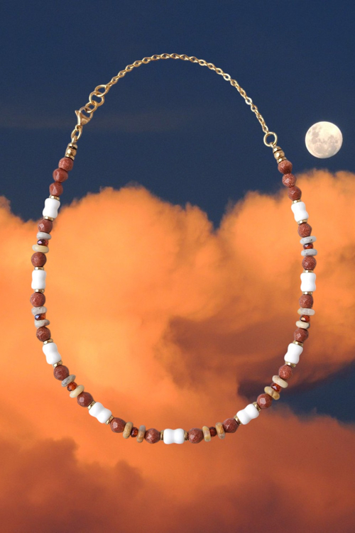 Чокер с авантюрином Снежная корица