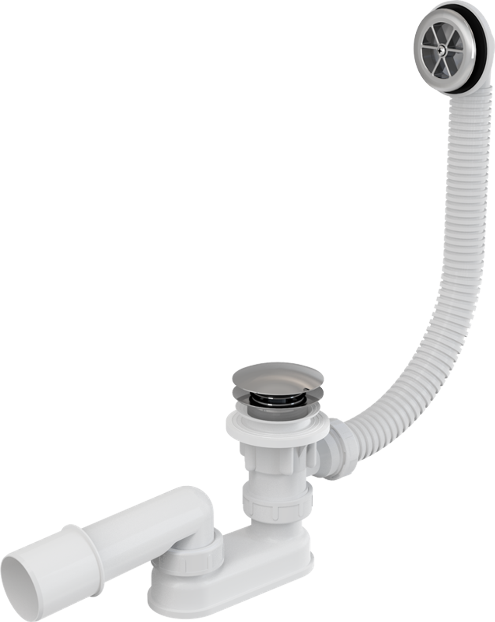 Сифон A505KM  для ванны комплект click/clack металл/металл