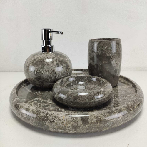 Набор из мрамора 4 предм Mountain Set Grey NM-6171 круг