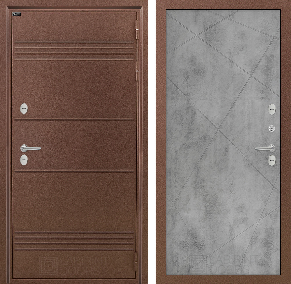 Дверь с терморазрывом входная Лабиринт Термо Лайт 24 Бетон светлый