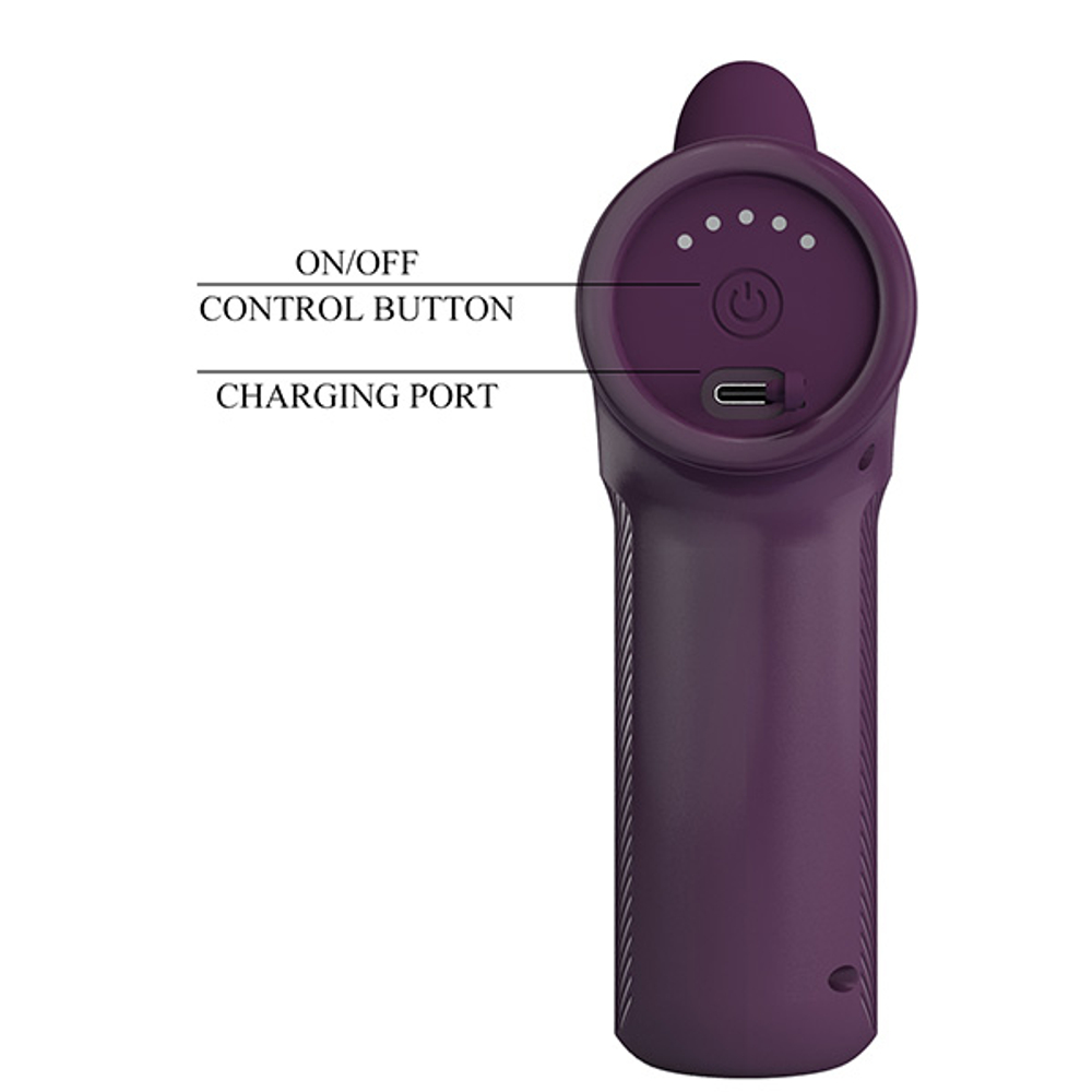 Фиолетовый вибромассажёр с поступательными движениями Pretty Love DJ Scholar Thrusting Super Powerful Gun Massage Purple BW-055028