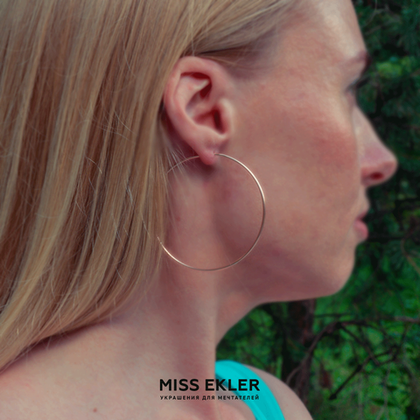 Серьги-конго золотые 52 мм