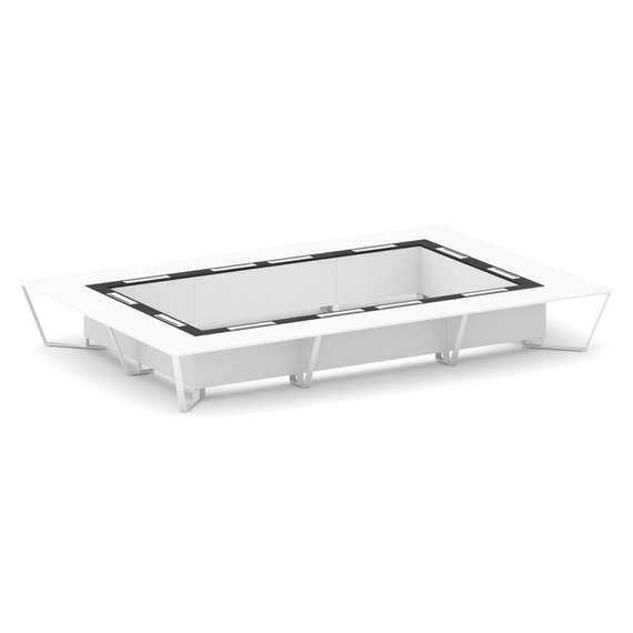 Steel Meet Стол переговорный прямоугольный KM-PR.B.SP-26K2 Белый Бриллиант/Графит Глянец/Металл Белы