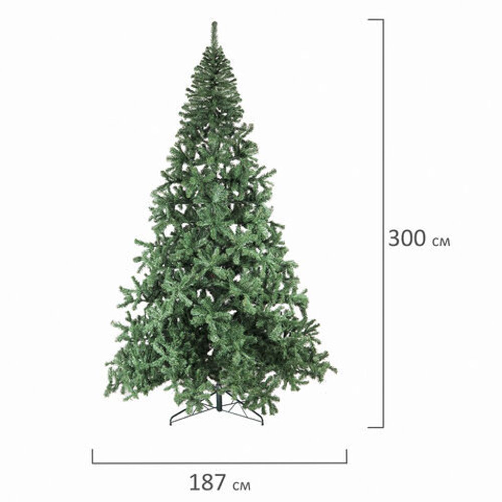 Ель новогодняя искусственная "Classic Green" 300 см, ПВХ, зеленая, ЗОЛОТАЯ СКАЗКА, 591707