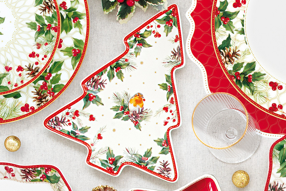 Блюдо Елочка 20.5х25.5см Easy Life Рождественские ягоды