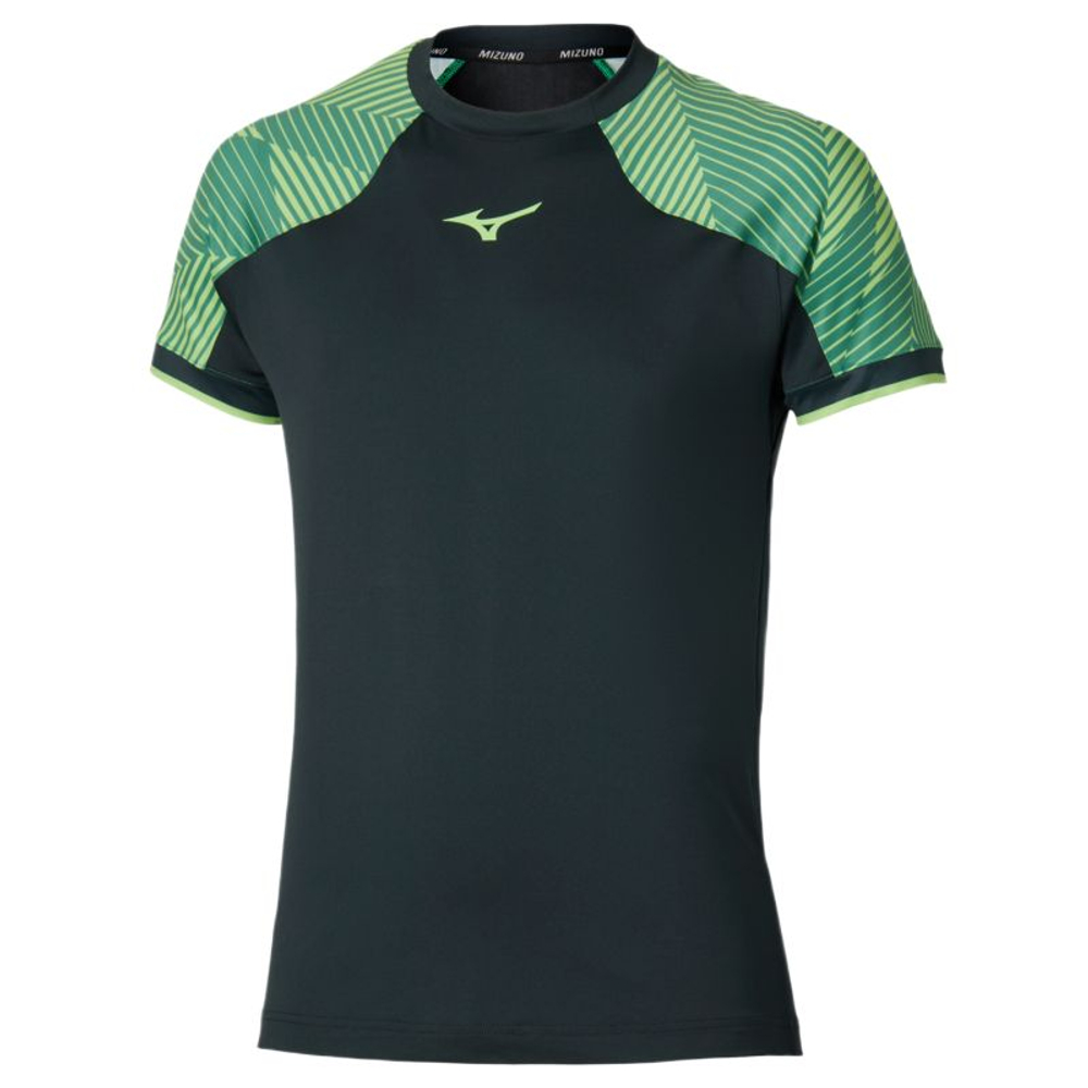 Мужская теннисная футболка Mizuno Stargazer Shadow Short-Sleeve - black