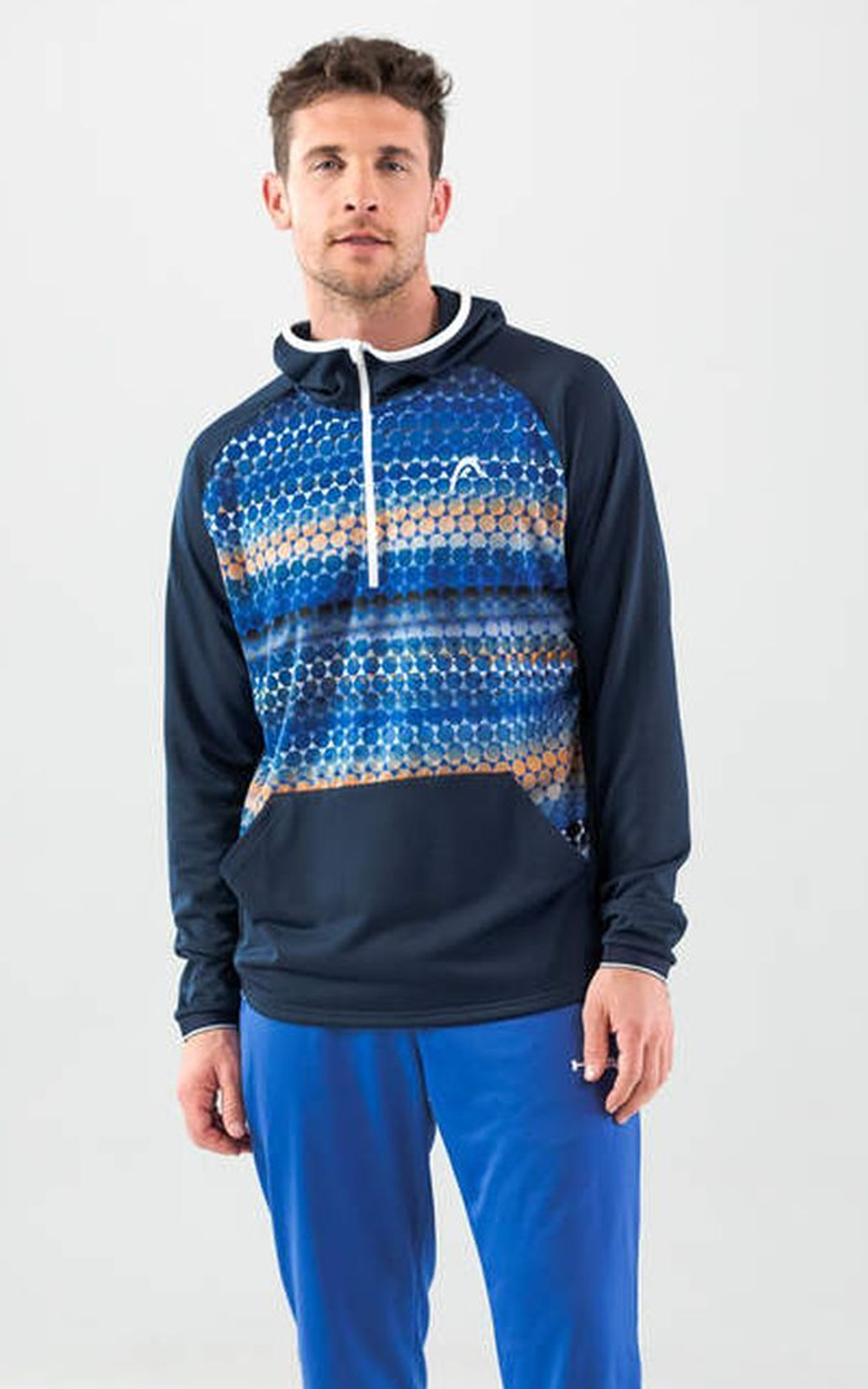 Мужская теннисная кофта Head Topspin Hoodie - небесный