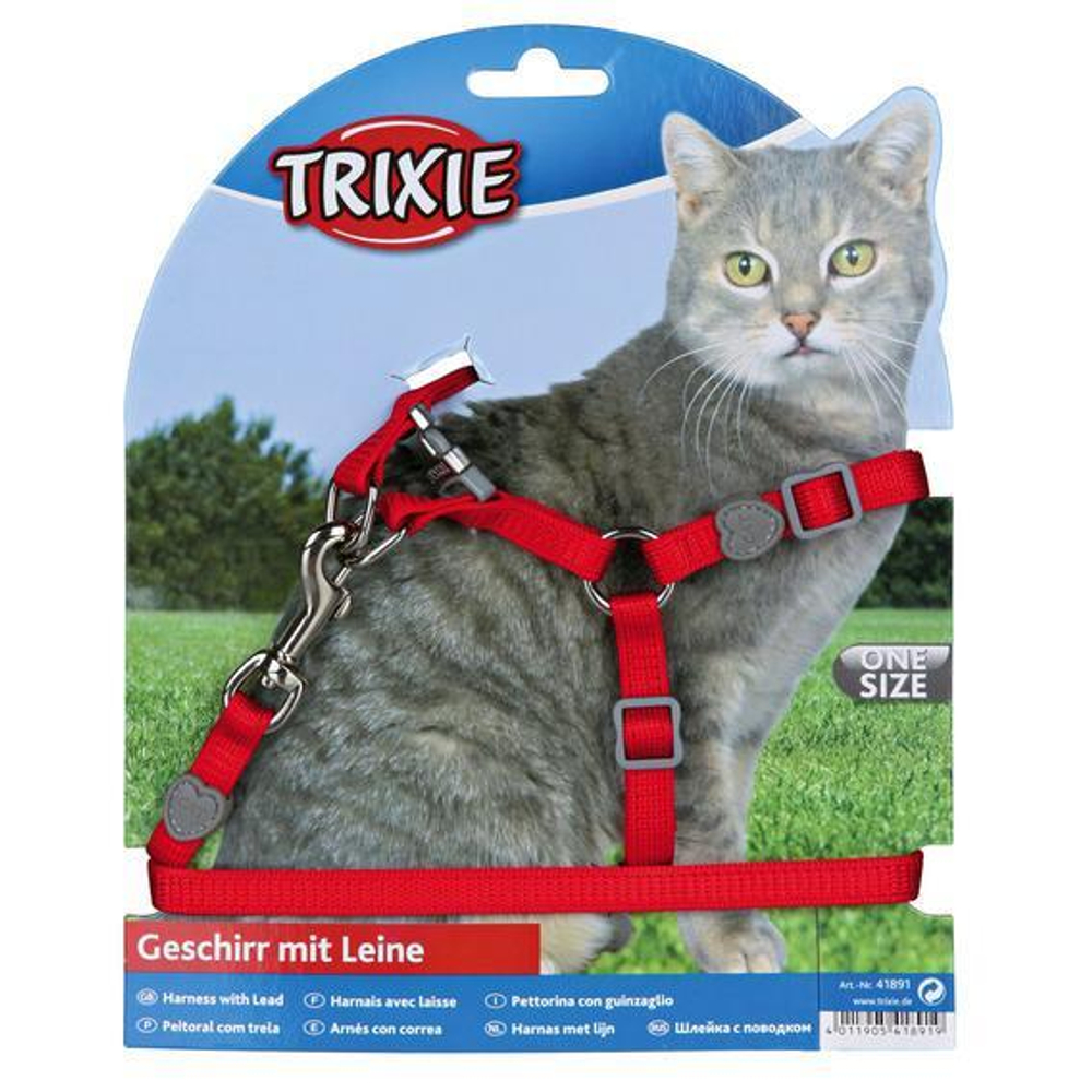 Trixie Шлейка Premium с поводком для кошек 41891