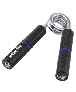 Эспандер кистевой ES-405 пружинный, 65 кг, металлический, черный/темно-синий