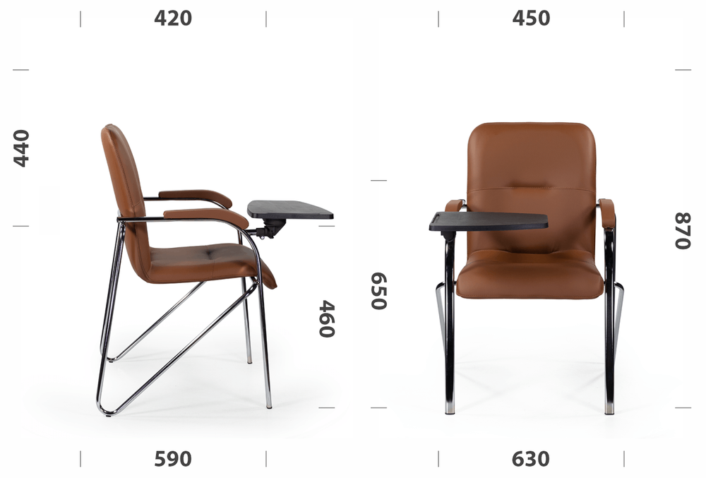 Кресло Самба Софт хром со столиком, экокожа Santorini