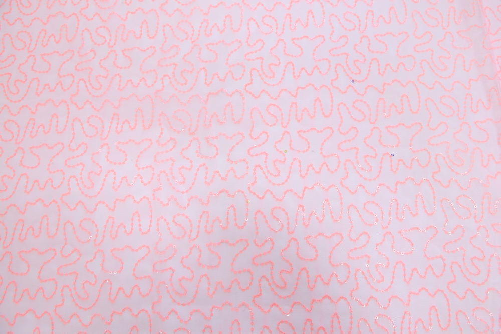 Пайетки на сетке светло-розовые